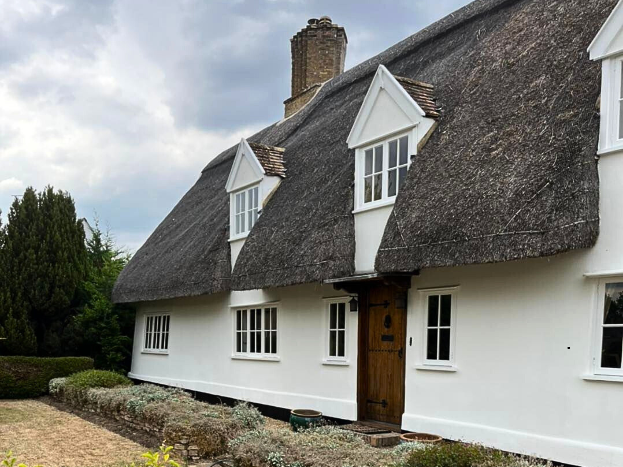 White masonry house exterior